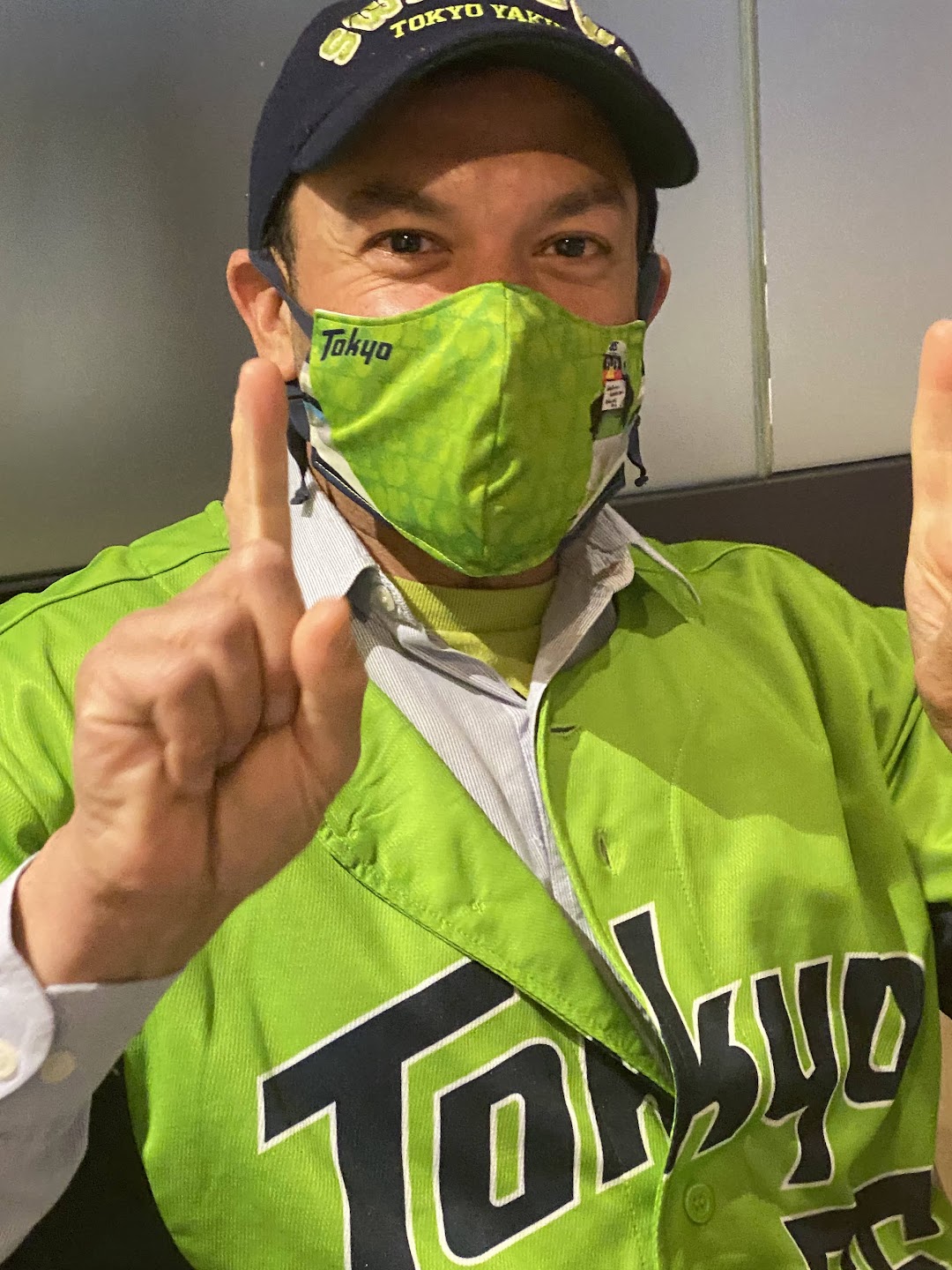 He loves the Yakult Swallows in Tokyo